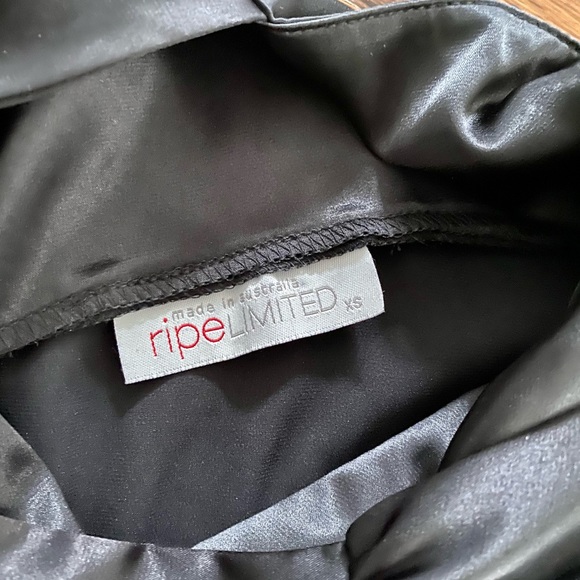 ✨host pick✨ Ripe Australia Maternity Black Satin Dress + Waist Tie (XS) - Picture 4 of 9